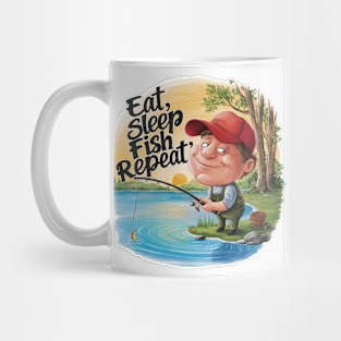 Eat Sleep Fish Repeat Cute Mug